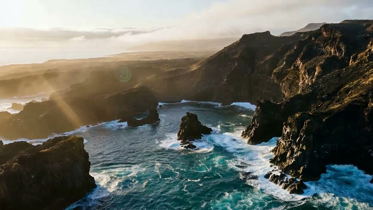 Coastal terrain photographed from a drone over Europe