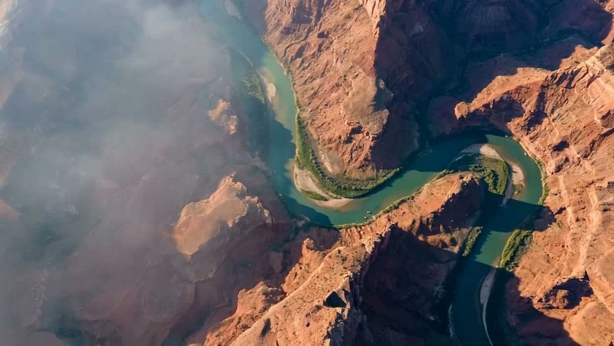 Top-down aerial terrain illustrating source capture for a mapped dataset
