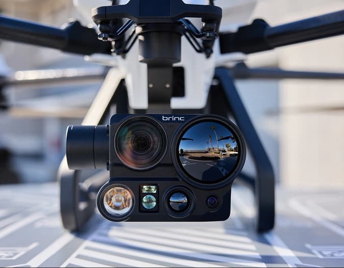 Close view of the BRINC Guardian camera and sensor package