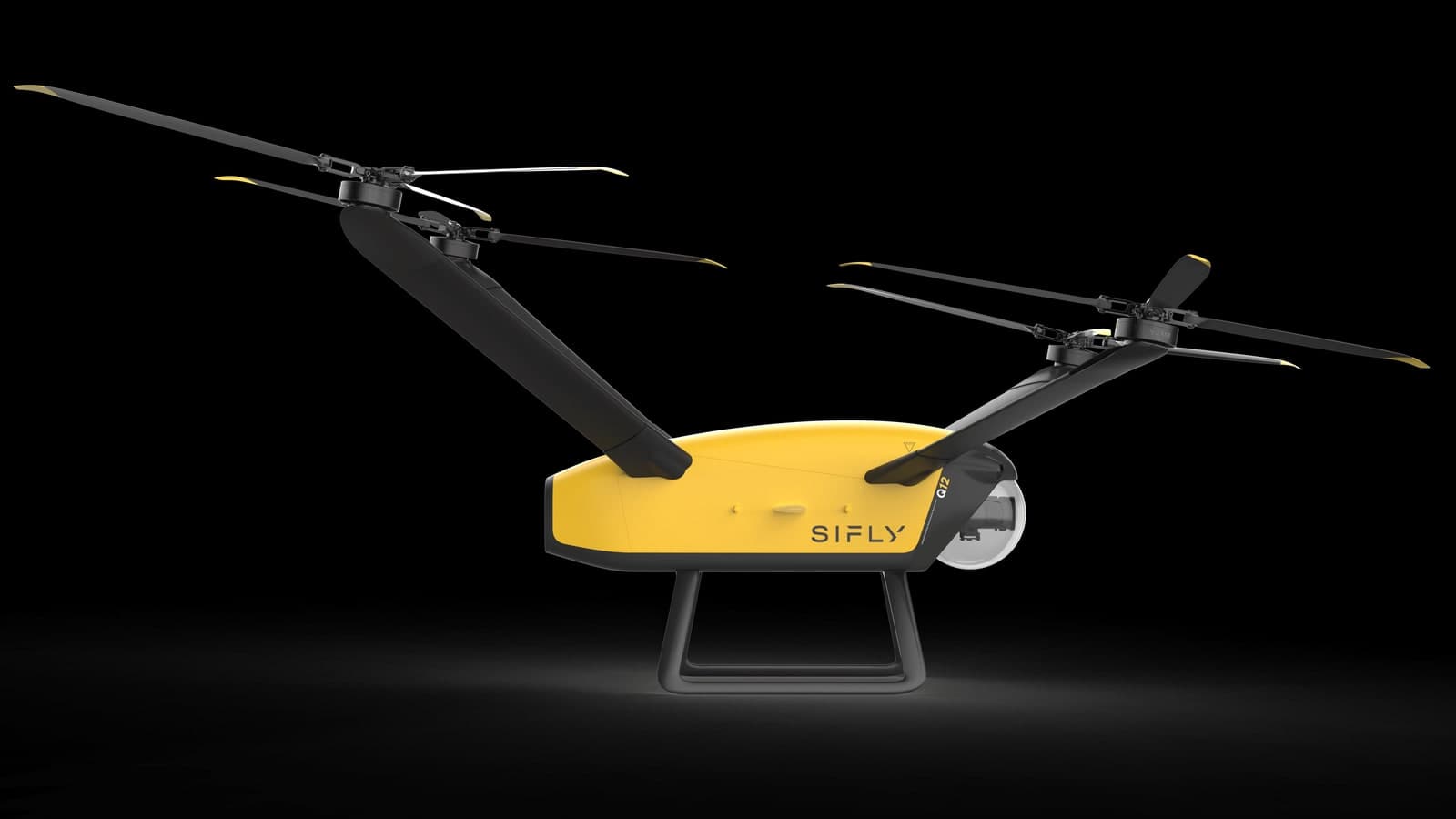 SiFly Q12 long-endurance quadcopter shown in a side view